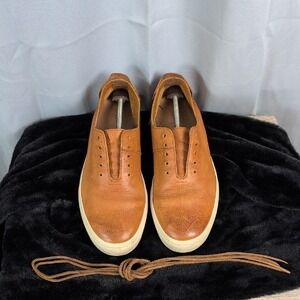 FRYE Mens Tan Leather Slip On‎ Sneakers Casual Driving Shoes Size 12